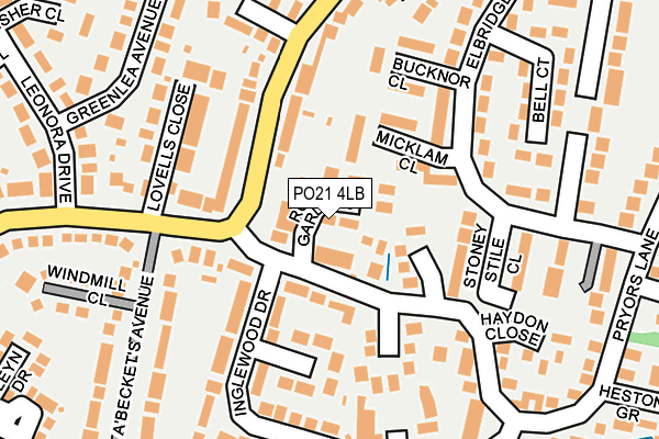 PO21 4LB map - OS OpenMap – Local (Ordnance Survey)