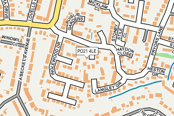 PO21 4LE map - OS OpenMap – Local (Ordnance Survey)