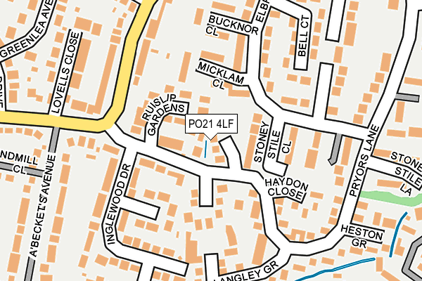 PO21 4LF map - OS OpenMap – Local (Ordnance Survey)