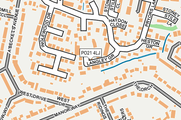 PO21 4LJ map - OS OpenMap – Local (Ordnance Survey)