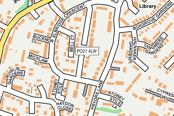 PO21 4LW map - OS OpenMap – Local (Ordnance Survey)