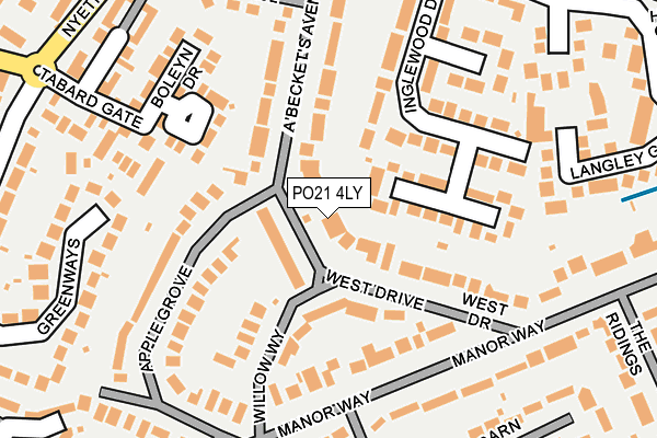 PO21 4LY map - OS OpenMap – Local (Ordnance Survey)