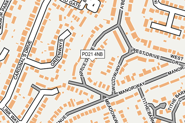 PO21 4NB map - OS OpenMap – Local (Ordnance Survey)