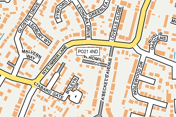 PO21 4ND map - OS OpenMap – Local (Ordnance Survey)