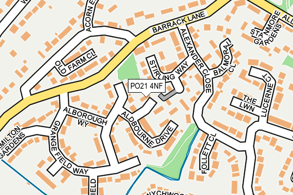 PO21 4NF map - OS OpenMap – Local (Ordnance Survey)