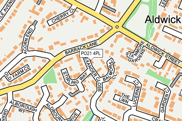 PO21 4PL map - OS OpenMap – Local (Ordnance Survey)