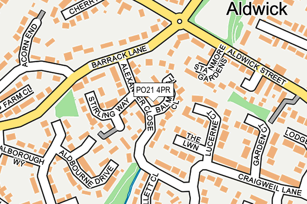 PO21 4PR map - OS OpenMap – Local (Ordnance Survey)