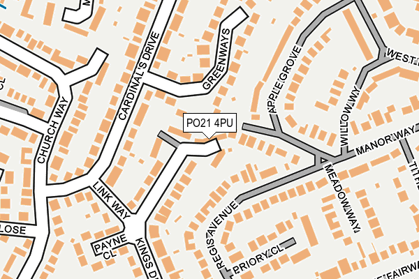 PO21 4PU map - OS OpenMap – Local (Ordnance Survey)