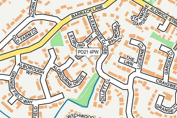 PO21 4PW map - OS OpenMap – Local (Ordnance Survey)