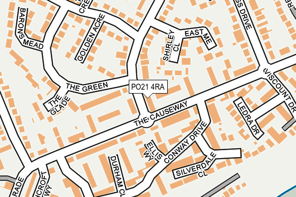 PO21 4RA map - OS OpenMap – Local (Ordnance Survey)