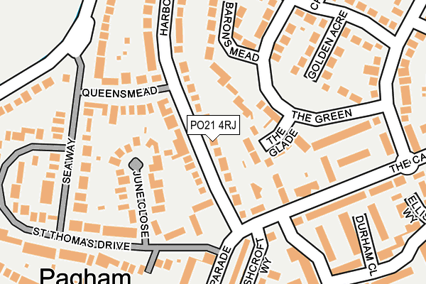 PO21 4RJ map - OS OpenMap – Local (Ordnance Survey)