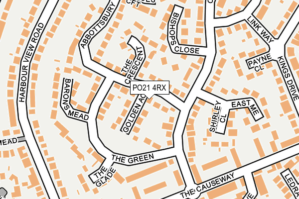 PO21 4RX map - OS OpenMap – Local (Ordnance Survey)