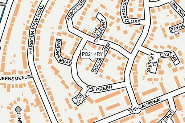 PO21 4RY map - OS OpenMap – Local (Ordnance Survey)