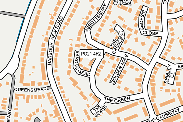 PO21 4RZ map - OS OpenMap – Local (Ordnance Survey)