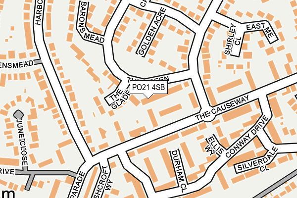 PO21 4SB map - OS OpenMap – Local (Ordnance Survey)