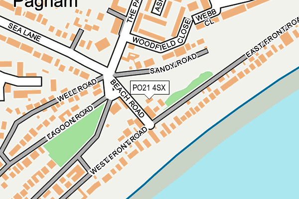 PO21 4SX map - OS OpenMap – Local (Ordnance Survey)