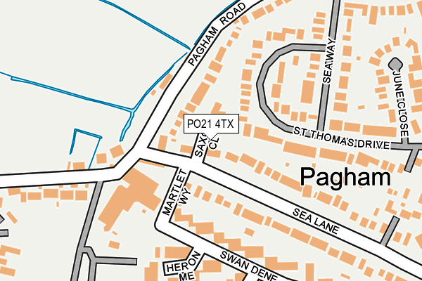 PO21 4TX map - OS OpenMap – Local (Ordnance Survey)