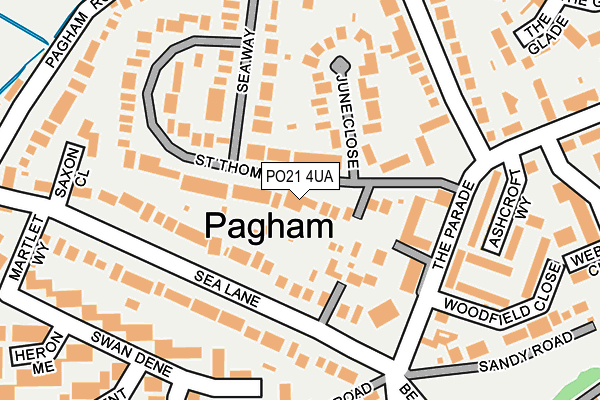 PO21 4UA map - OS OpenMap – Local (Ordnance Survey)