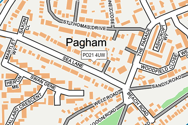 PO21 4UW map - OS OpenMap – Local (Ordnance Survey)