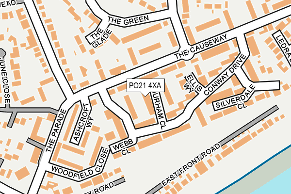 PO21 4XA map - OS OpenMap – Local (Ordnance Survey)