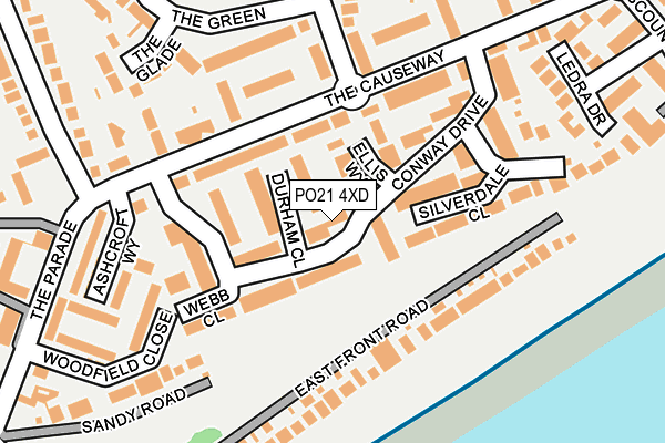 PO21 4XD map - OS OpenMap – Local (Ordnance Survey)