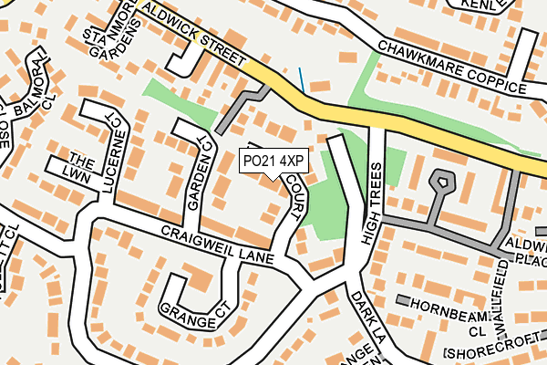 PO21 4XP map - OS OpenMap – Local (Ordnance Survey)