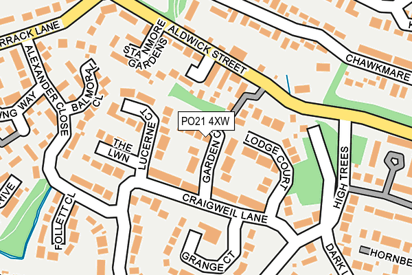 PO21 4XW map - OS OpenMap – Local (Ordnance Survey)