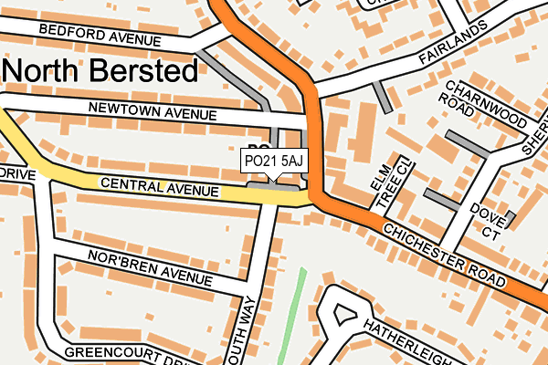 PO21 5AJ map - OS OpenMap – Local (Ordnance Survey)