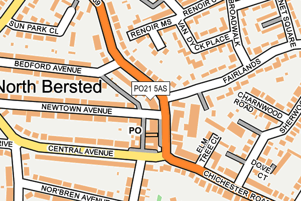 PO21 5AS map - OS OpenMap – Local (Ordnance Survey)