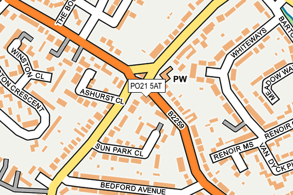 PO21 5AT map - OS OpenMap – Local (Ordnance Survey)