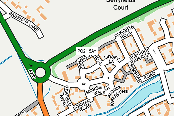 PO21 5AY map - OS OpenMap – Local (Ordnance Survey)