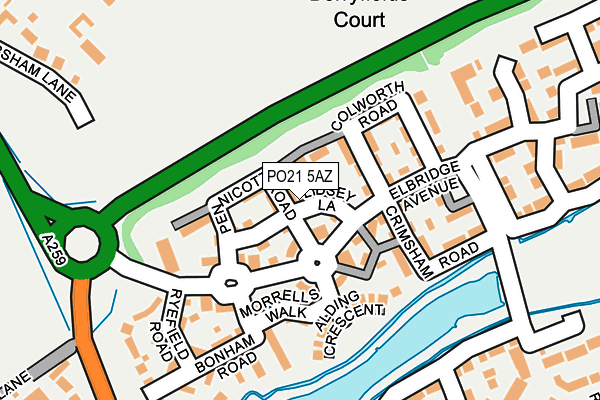 PO21 5AZ map - OS OpenMap – Local (Ordnance Survey)