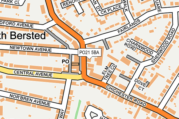 PO21 5BA map - OS OpenMap – Local (Ordnance Survey)