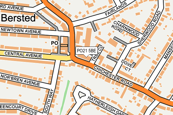 PO21 5BE map - OS OpenMap – Local (Ordnance Survey)