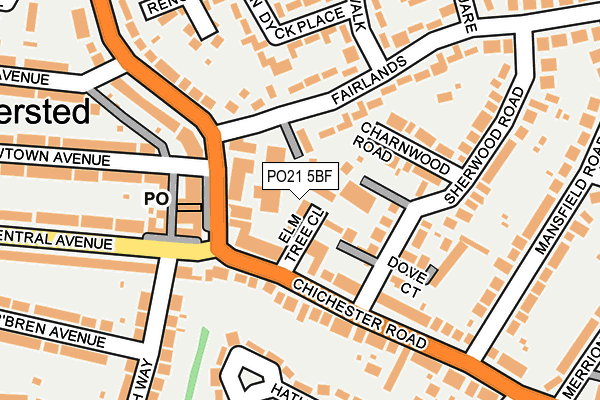 PO21 5BF map - OS OpenMap – Local (Ordnance Survey)