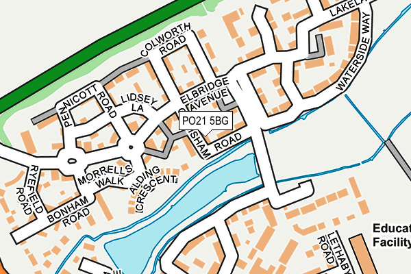 PO21 5BG map - OS OpenMap – Local (Ordnance Survey)