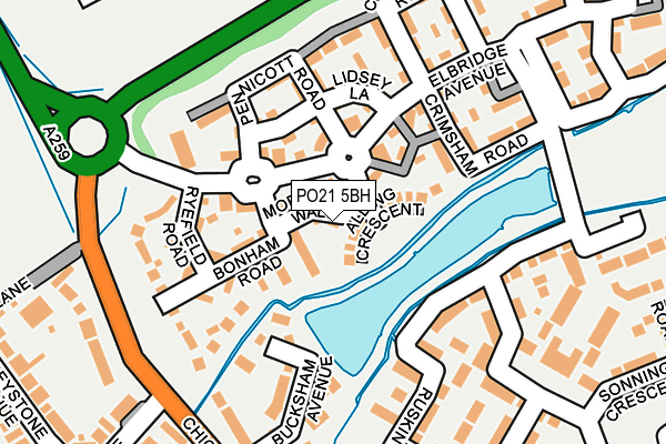 PO21 5BH map - OS OpenMap – Local (Ordnance Survey)