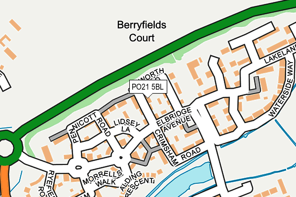 PO21 5BL map - OS OpenMap – Local (Ordnance Survey)