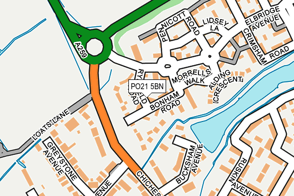 PO21 5BN map - OS OpenMap – Local (Ordnance Survey)