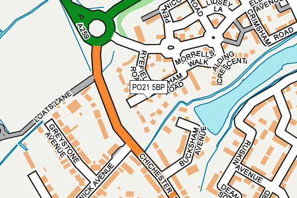 PO21 5BP map - OS OpenMap – Local (Ordnance Survey)