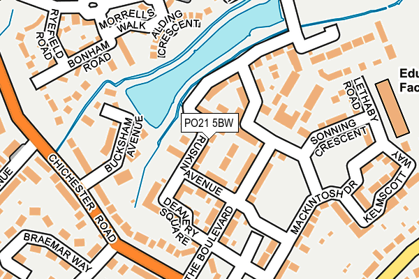 PO21 5BW map - OS OpenMap – Local (Ordnance Survey)