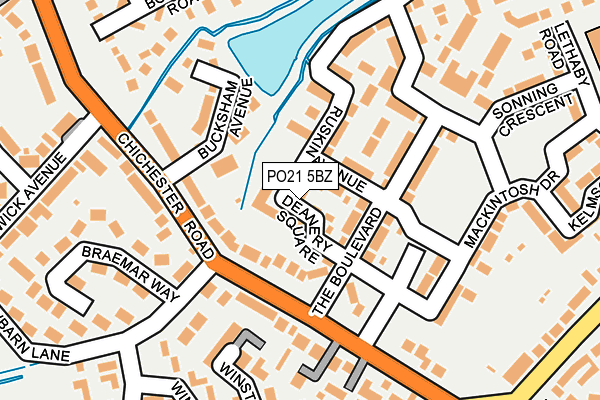 PO21 5BZ map - OS OpenMap – Local (Ordnance Survey)