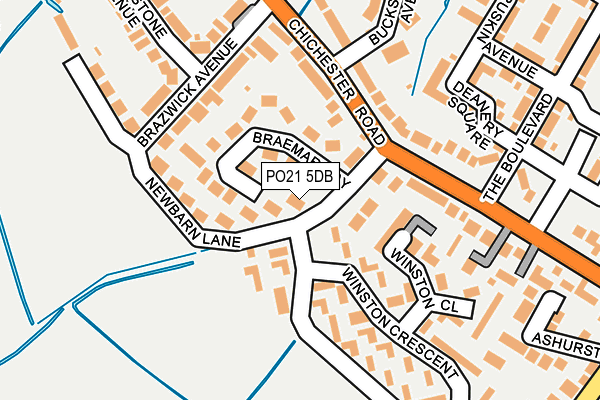 PO21 5DB map - OS OpenMap – Local (Ordnance Survey)