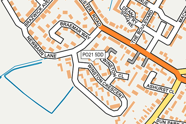 PO21 5DD map - OS OpenMap – Local (Ordnance Survey)