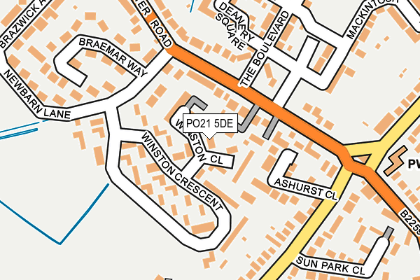 PO21 5DE map - OS OpenMap – Local (Ordnance Survey)