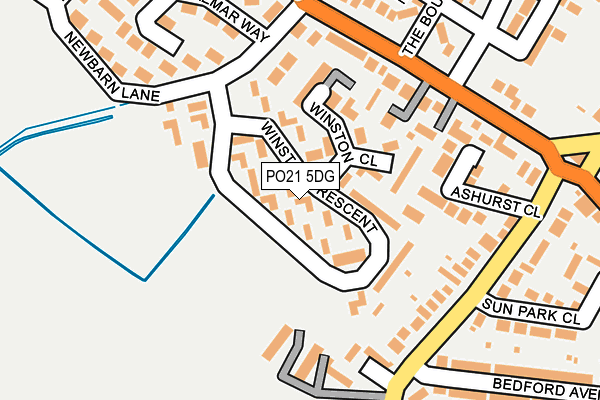 PO21 5DG map - OS OpenMap – Local (Ordnance Survey)