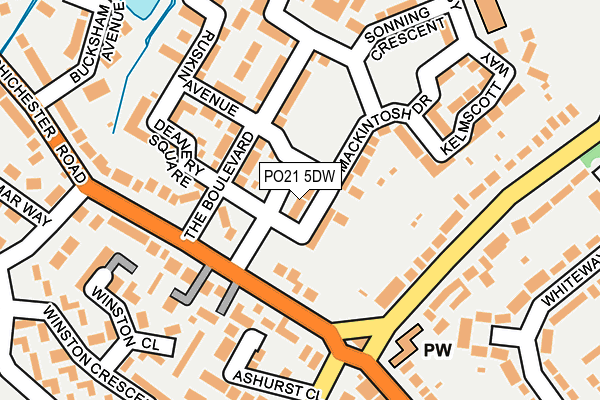 PO21 5DW map - OS OpenMap – Local (Ordnance Survey)