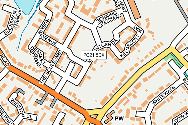 PO21 5DX map - OS OpenMap – Local (Ordnance Survey)