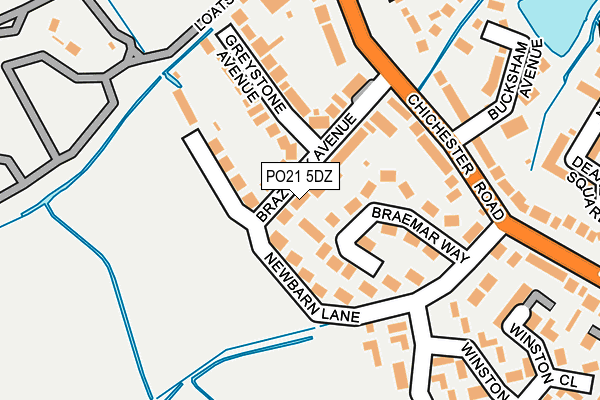 PO21 5DZ map - OS OpenMap – Local (Ordnance Survey)