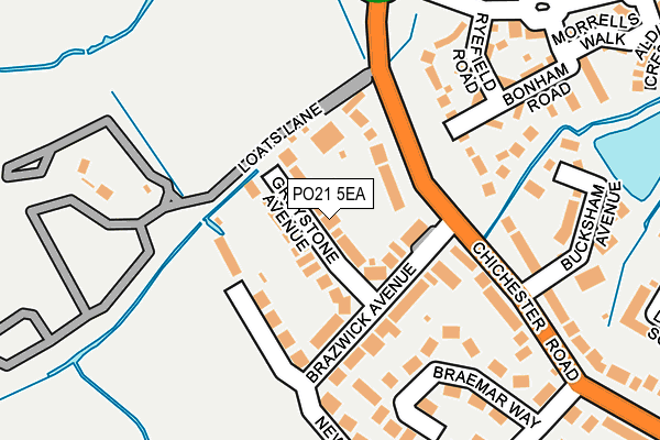 PO21 5EA map - OS OpenMap – Local (Ordnance Survey)